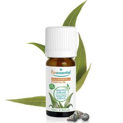 Puressentiel Huile Essentielle Eucalyptus Globuleux Bio 10 ml – Fluidifie les sécrétions et libère les bronches