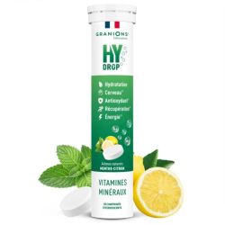 Granions Hydrop Électrolytes Menthe-Citron 20 Comprimés Effervescents – Hydratation et énergie