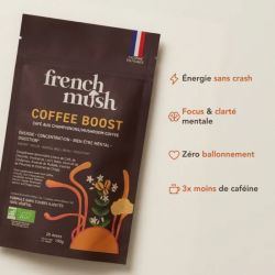 French Mush Coffee Boost 60 doses - Boisson bio café et champignons pour énergie