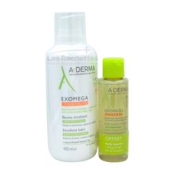 A-Derma Exomega Control Baume Émollient Anti-Grattage 400ml + Huile Lavante 100ml OFFERTE – Peaux atopiques