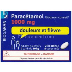 Paracetamol Bgr 1000Mg Cpr 8 Otc