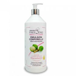 Freesens Emulsion Corporelle Ultra-nourrissante - Huile Sèche de Macadamia - Peaux Sèches - 1 Litre
