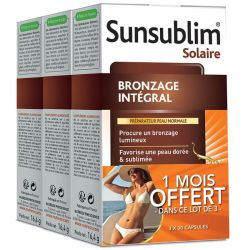 Nutreov Sunsublim Bronzage Intégral Peaux Normales 3 x 30 Capsules – Préparateur solaire et bronzage éclatant