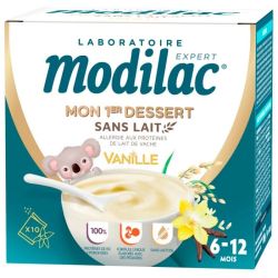 Modilac Mon 1ᵉʳ Dessert Vanille Sans Lait 6-12 Mois - 10 Sachets