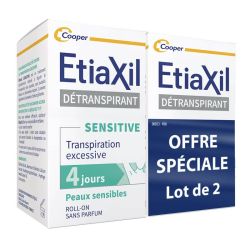 Etiaxil Détranspirant Aisselles Peaux Sensibles Roll-On - Lot de 2 x 15 ml
