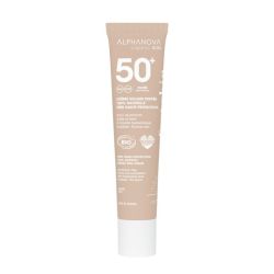 Alphanova Organic Sun Crème Solaire Teintée Dorée SPF50+ Bio Visage Invisible & Toucher Sec - 40g