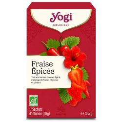 Yogi Tea Fraise Epicée 17 sachets – Infusion fruitée et épicée