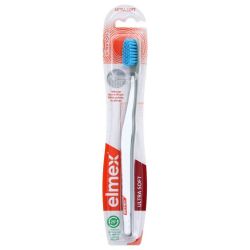 Elmex Ultra Soft Brosse à Dents Ultra Souple - Blanc - Nettoyage Doux et Protection Gencives
