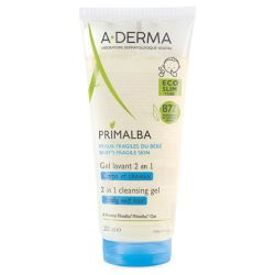 A-DERMA Primalba Gel Lavant 2en1 - Bébé - Nettoie en Douceur Peau & Cheveux - 200 ml