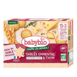 Babybio Sablés Emmental & Thym +15m Bio - 16 Sablés