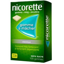 Nicorette 4 mg Classique Sans sucre Gommes à Mâcher - 105 gommes