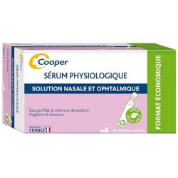 Cooper Sérum Physiologique 40 Unidoses de 5 ml - Hygiène Nez et Yeux