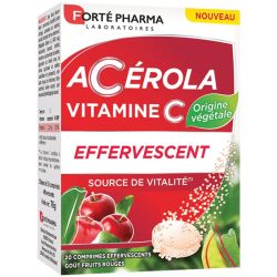 Forté Pharma Acérola Vitamine C Naturelle - 60 Comprimés Effervescents - Énergie, vitalité et soutien immunitaire
