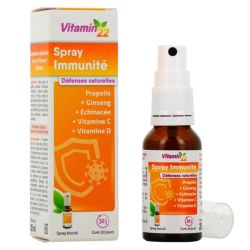 Ineldea Vitamin'22 Spray Immunité Défenses Naturelles - Soutien le Système Immunitaire et Réduit la Fatigue - Spray de 20ml