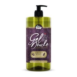 Les Petits Bains de Provence Gel Douche Surgras Agrumes Boisés 1L - Nettoyage doux et fraîcheur festive corps et cheveux