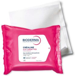 Bioderma Créaline H2O Lingettes Démaquillantes x25 Lingettes – Lingettes biodégradables sans parfum peaux sensibles