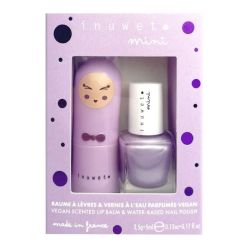 Inuwet Coffret Duo Baume à Lèvres Guimauve & Vernis Myrtille Mauve Hydratation & Manucure Ludique