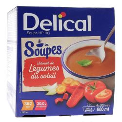 Delical Soupe Hyperprotidique Hypercalorique Légumes du Soleil - 4 x 200ml