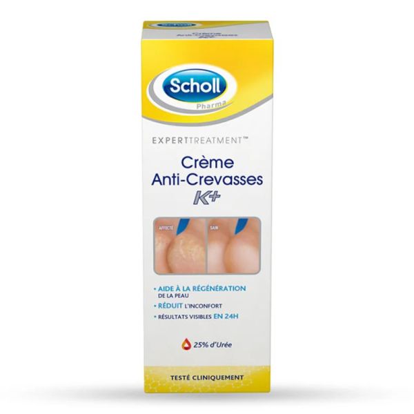 Scholl Crème Anti-Crevasses K+ 25% d'Urée 60ml – Réparation et douceur