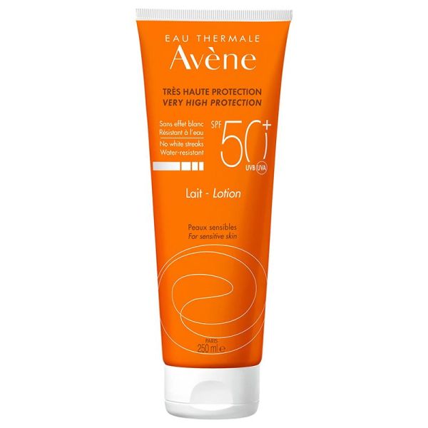 Avène Solaire Lait SPF50+ - 250ml - Haute protection visage et corps pour peaux sensibles