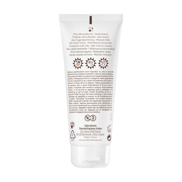 Avène Solaire Lait Minéral SPF 50+ - 100 ml - Très haute protection pour peaux intolérantes