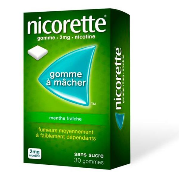 Nicorette 2mg Gomme Menthe Fraîche - 30 Gommes à Macher