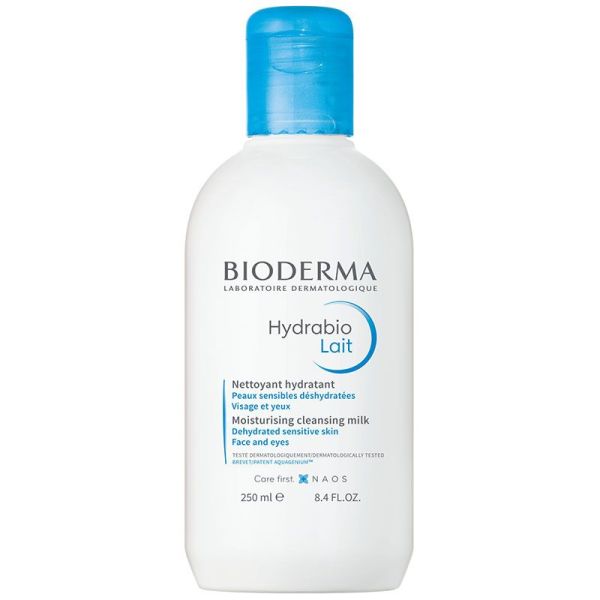 Bioderma Hydrabio Lait Nettoyant Hydratant Visage Yeux Peaux Sensibles Déshydratées 250ml