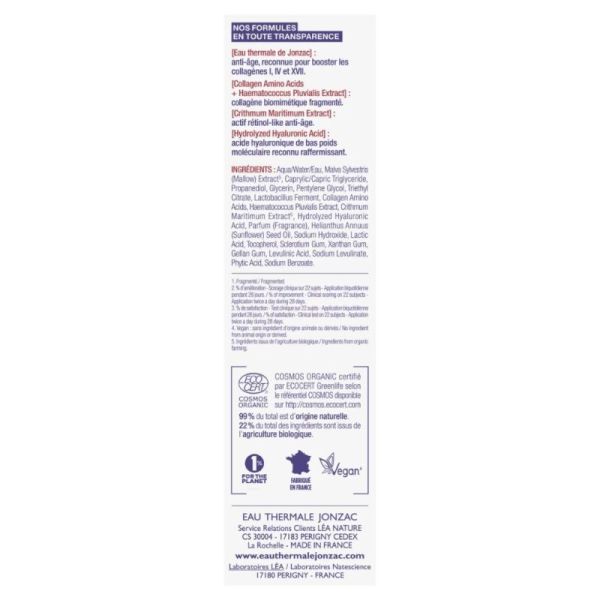 Jonzac Sublimactive Sérum Pro-Collagène 30 ml Bio - Triple action rides, éclat et fermeté