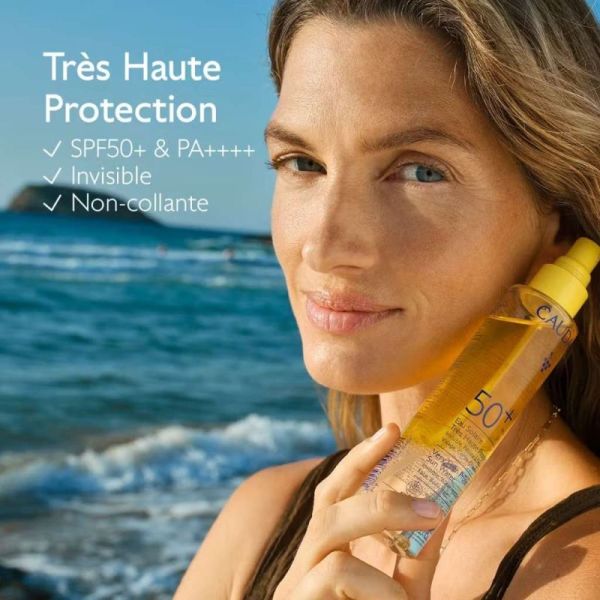 Caudalie Eau Solaire SPF50+ 150 ml - Protection invisible visage, corps et cheveux