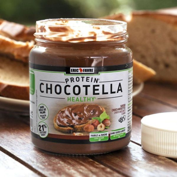 Éric Favre Chocotella Healthy Pâte à Tartiner Protéinée - Chocolat/Noisette - 250g - Se faire plaisir sans excès