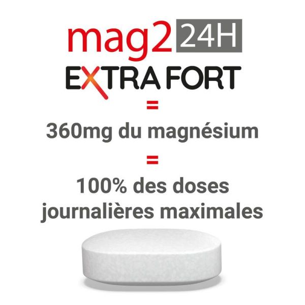 Mag2 24H Extra Fort - 45 Comprimés - Réduit la fatigue nerveuse et musculaire