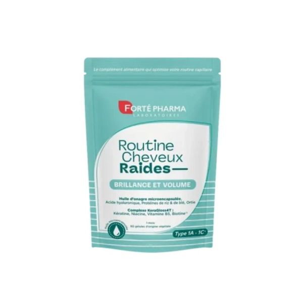 Forté Pharma Routine Cheveux Raides 60 gélules - Brillance et volume cheveux lisses