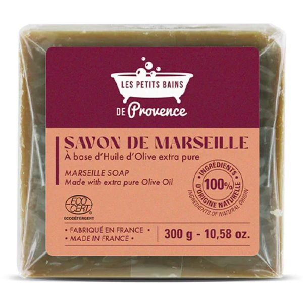 Les Petits Bains de Provence Savon de Marseille en Cube - 300g - À base d'huile d’olive extra pure