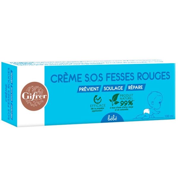 Gifrer Crème SOS Fesses Rouges Bébé 100ml - Dès les premiers signes de rougeurs des fesses