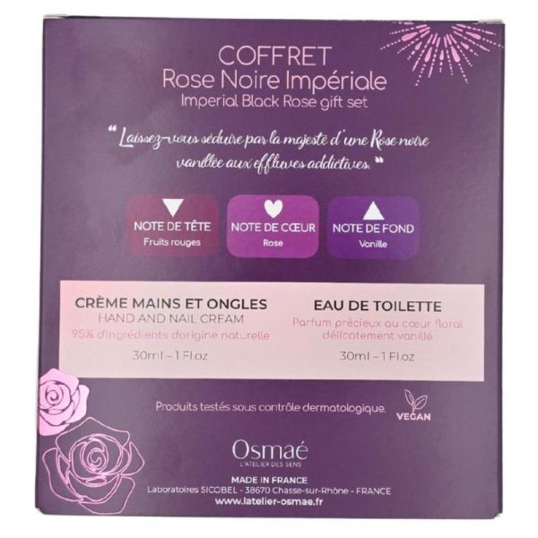 Osmaé Coffret Rose Noire Impériale - Soins parfumés mains et eau de toilette