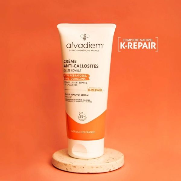 Alvadiem Crème Anti-Callosités À La Gelée Royale - Élimine Callosités, Durillons, et Cors - 75ml