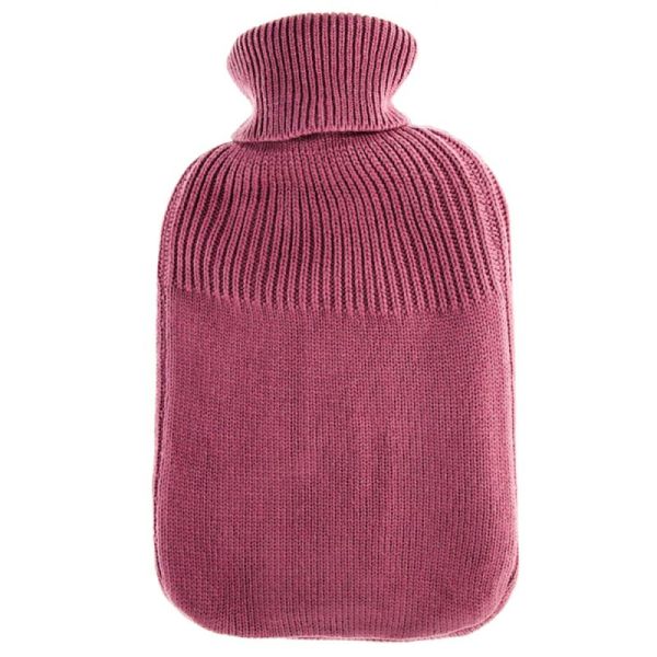 Soframar Fashy Bouillotte à Eau Tricot Déhoussable - 2 L - Couleur : Rose - Réchauffante, apaisante et sûre