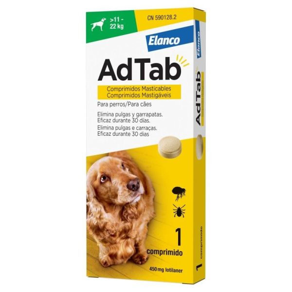 Elanco AdTab 450mg Chien 11–22 kg - 3 Comprimés