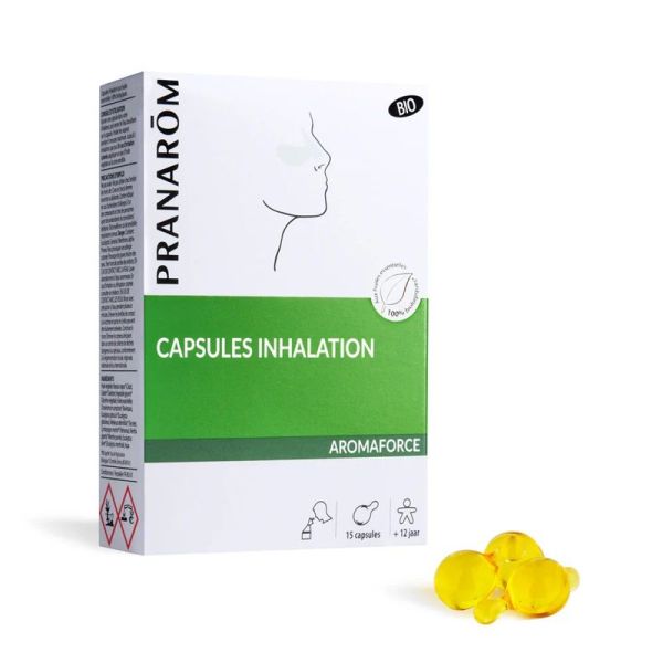 Pranarôm Aromaforce Capsules Inhalation Pour Dégager le Nez Bio - 15 Capsules