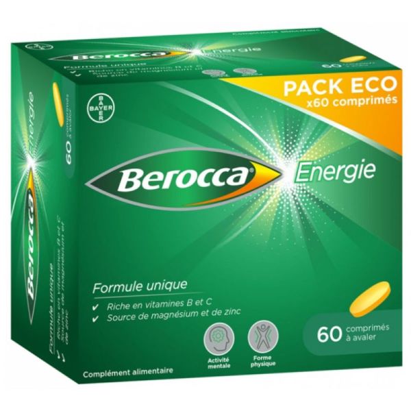 Berocca Énergie 60 Comprimés à Avaler Pack Eco