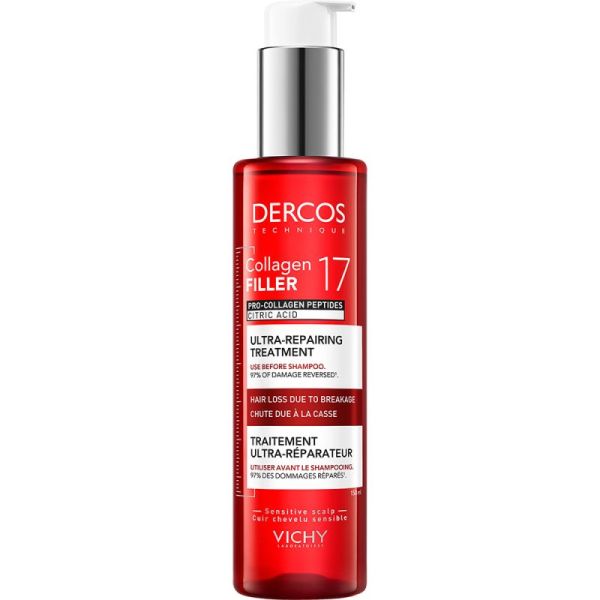 Vichy Dercos Collagen Filler 17 Pré-Shampoing - 150ml - Fortifiant Réparateur Intense