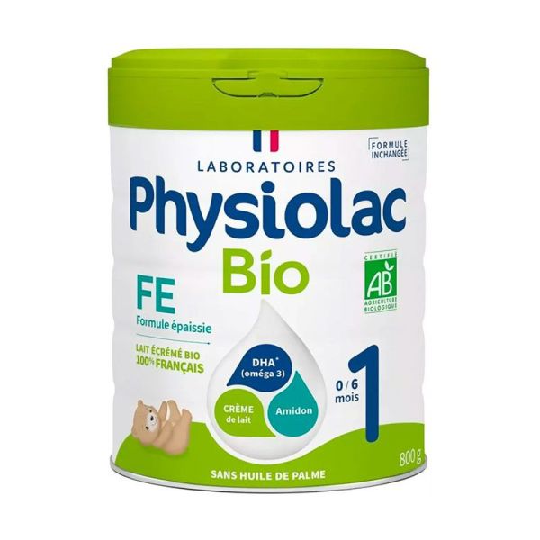 Physiolac Lait Infantil Bio Formule Épaissie 1er Âge - 0 à 6 mois - 800g