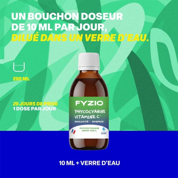 Gilbert Fyzio Phycocyanine Vitamine C 200ml – Vitalité et soutien immunitaire