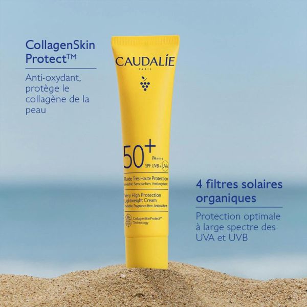 Caudalie Soins Solaires Fluide Très Haute Protection SPF50+ 40ml – Protection et jeunesse