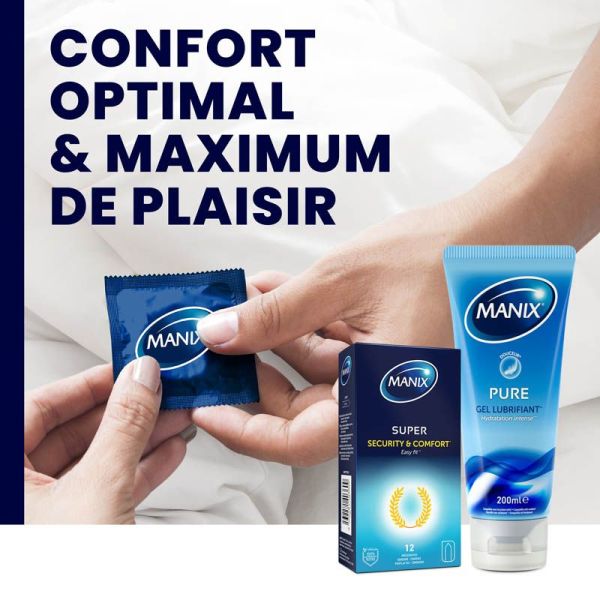 Manix Super - Lisses, Droits et Lubrifiés - 12 Préservatifs