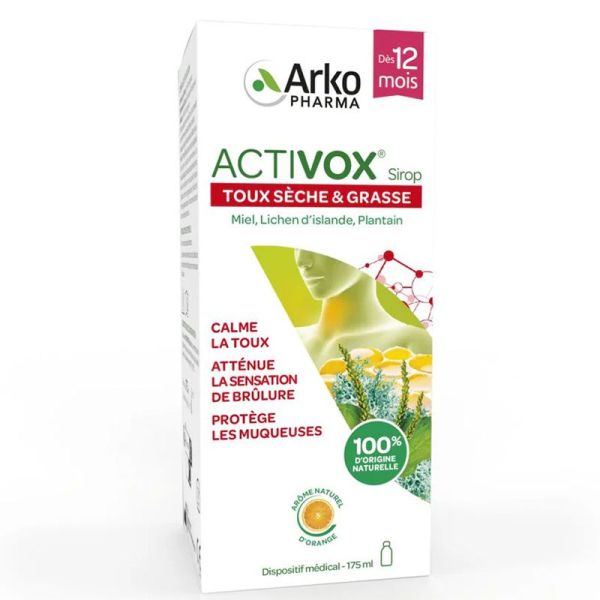 Arkopharma Activox Sirop Toux Sèche & Grasse - 175 ml - Calme la Toux