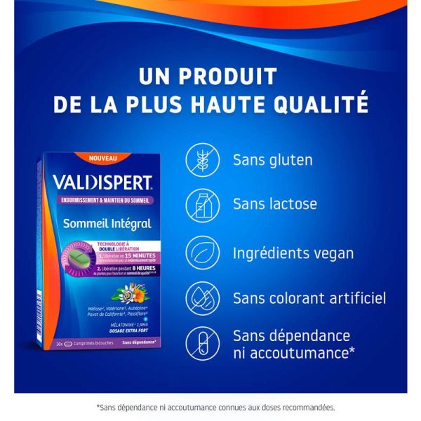Valdispert Sommeil Intégral - Pack de 2 x 30 comprimés - Action complète pour mieux dormir
