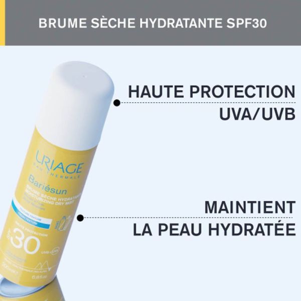 Uriage Bariésun Brume Sèche SPF 30 200 ml - Résiste à l'eau, texture fraîche, peau sensible