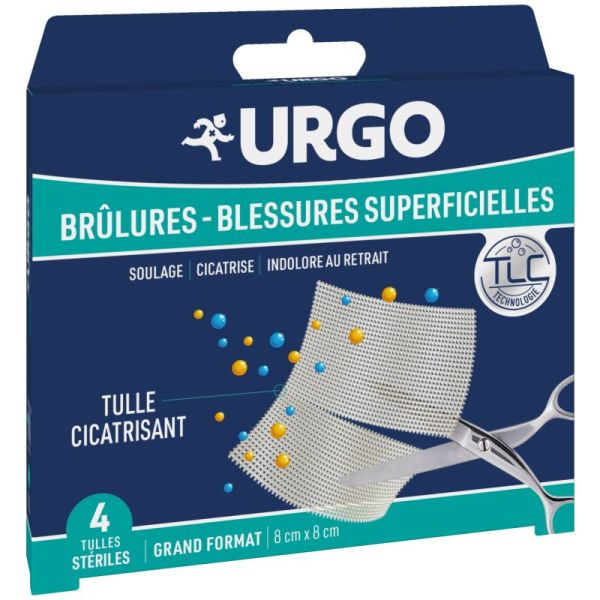 Urgo Brûlures et Blessures Superficielles Tulle Stérile - Soulage la douleur et favorise la cicatrisation