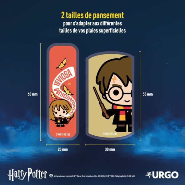 Urgo Pansements Harry Potter pour Enfants - 16 Pansements - Protège les petits bobos avec douceur et magie